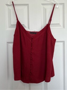 Abercrombie & Fitch Red Button-Front Spaghetti Strap Cami